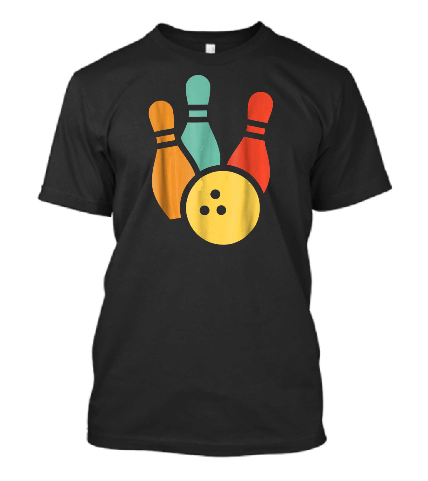 Retro Vintage Bowling Balls And Colorful Pins T-Shirt