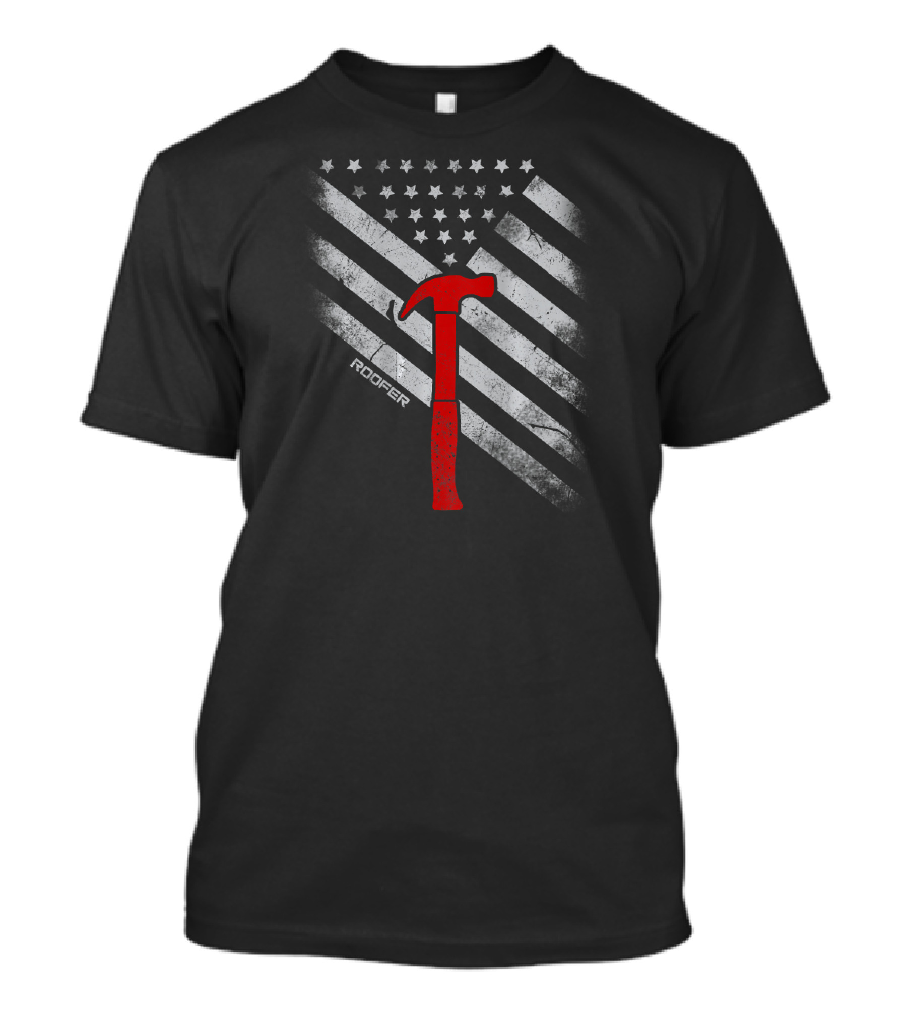 Roofer American Flag Vintage Hammer USA T-Shirt