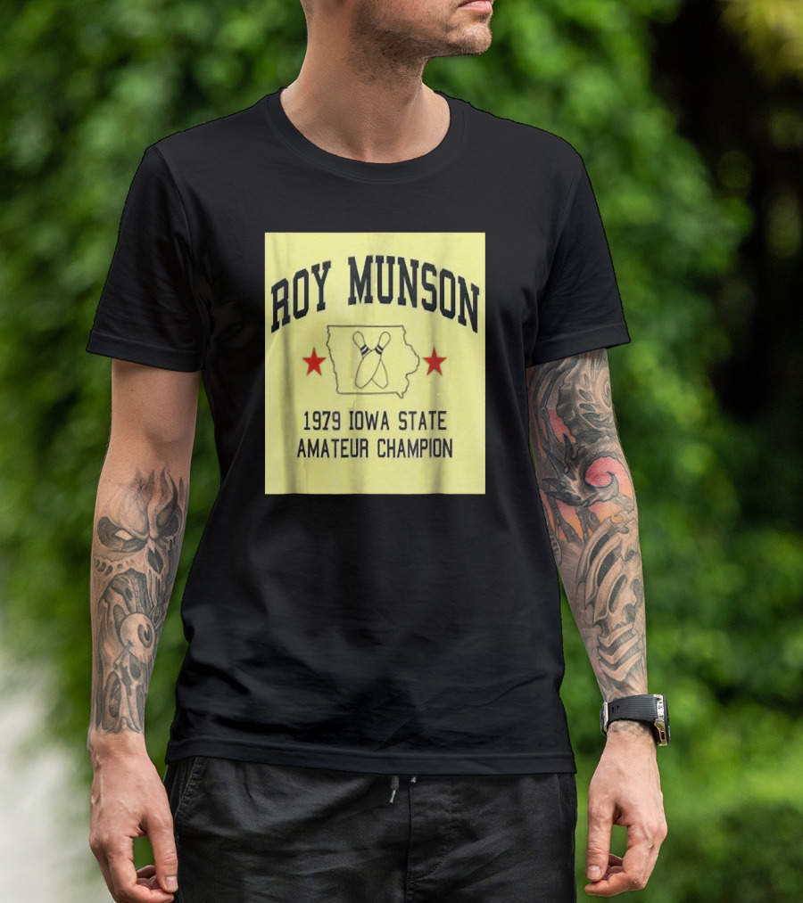 Roy Munson 1979 Iowa State Amateur Champion Bowling King Pin T-Shirt