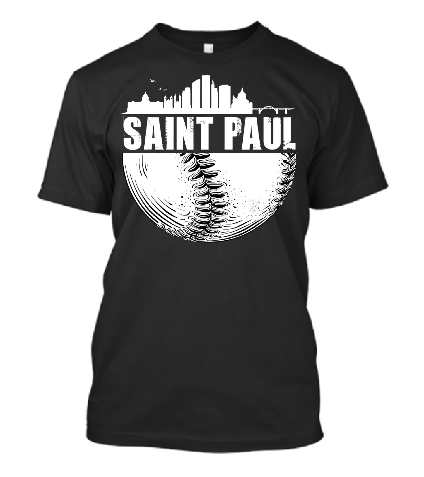 Saint Paul Baseball City Skyline T-Shirt
