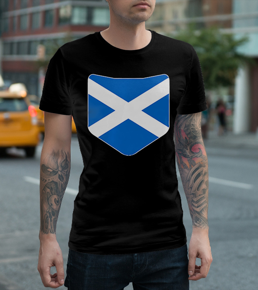 Scotland Flag St. Andrew's Cross Shield T-Shirt