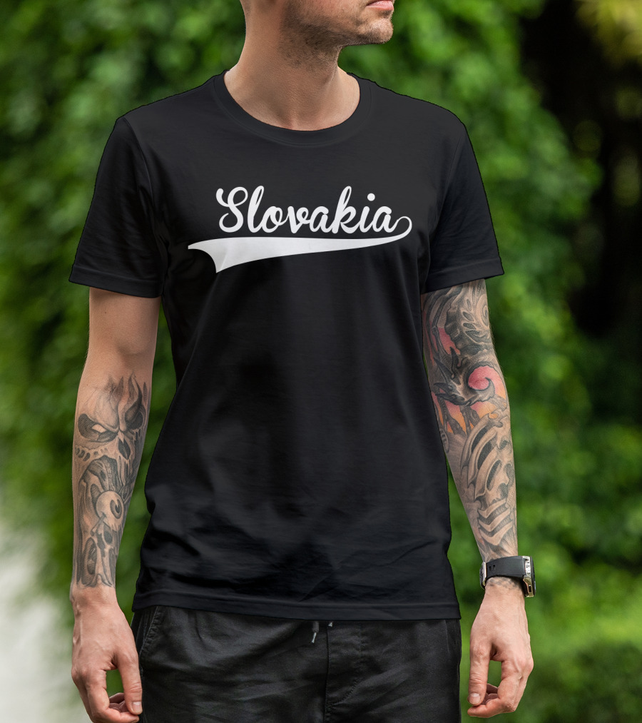 Slovakia Script Country Name Baseball Softball T-Shirt