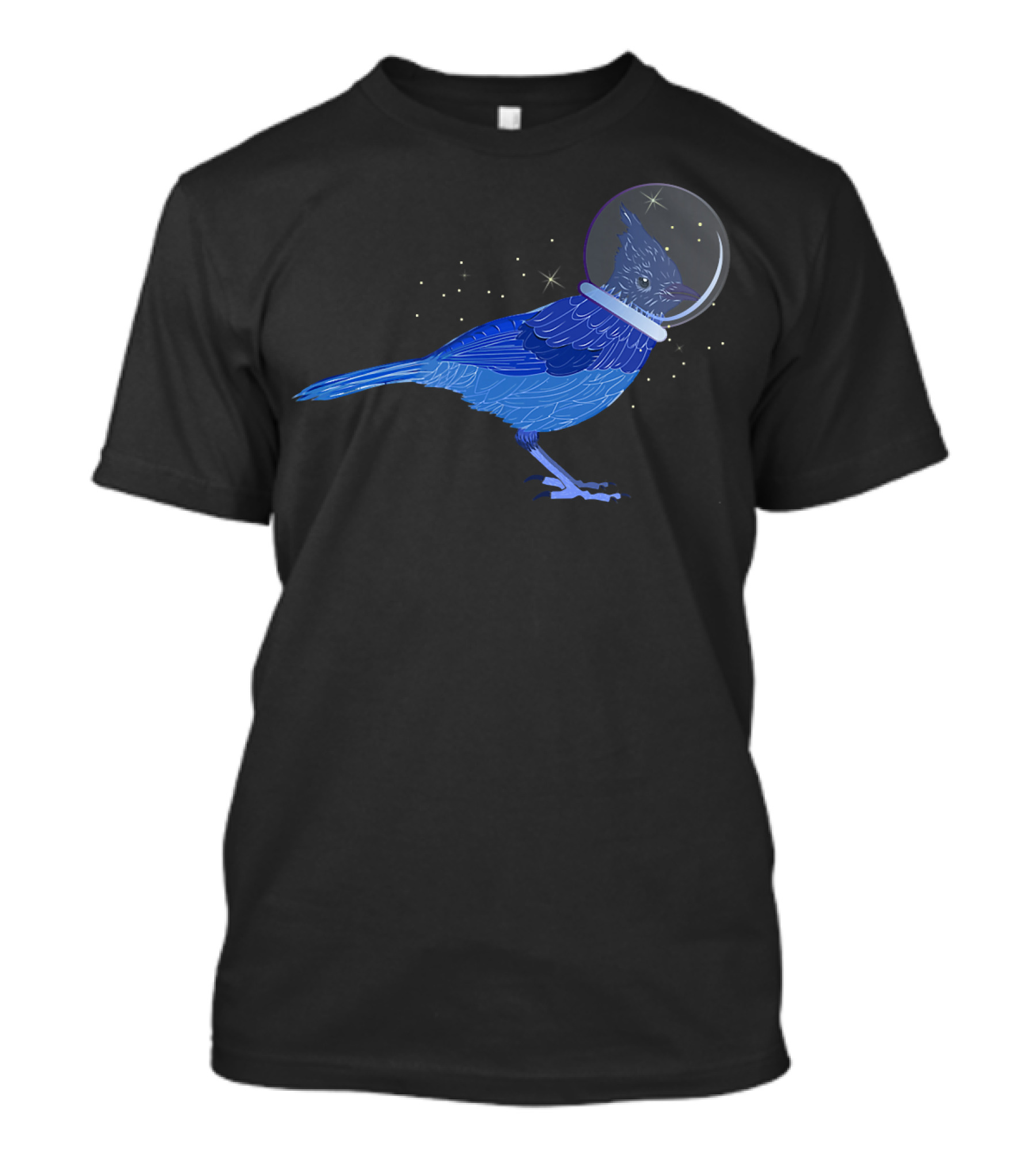 Stellar Jay Space Bird Funny Cle Helmet Stars Bird T-Shirt