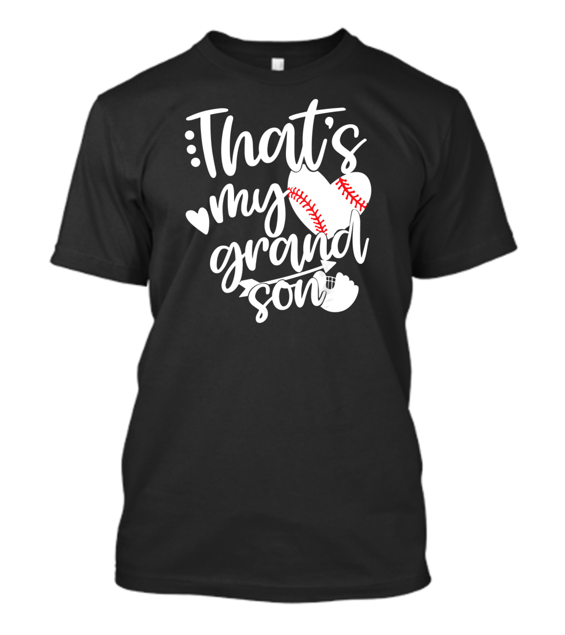That's My Grandson Baseball Heart Glove Arrow T-Shirt