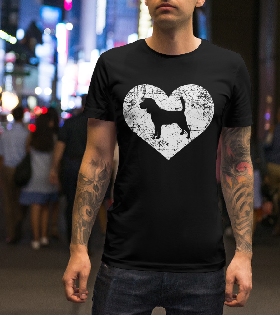 I Love Beagle Dog Funny Cute Pet Heart T-Shirt