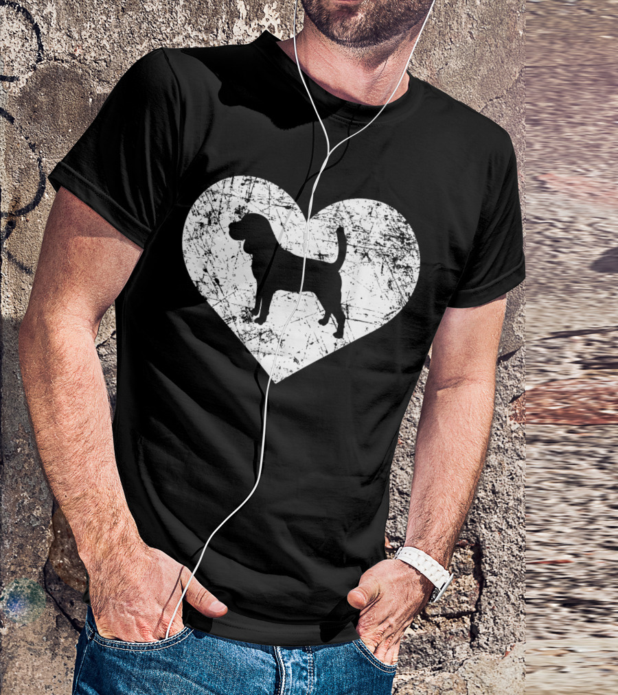 I Love Beagle Dog Funny Cute Pet Heart T-Shirt