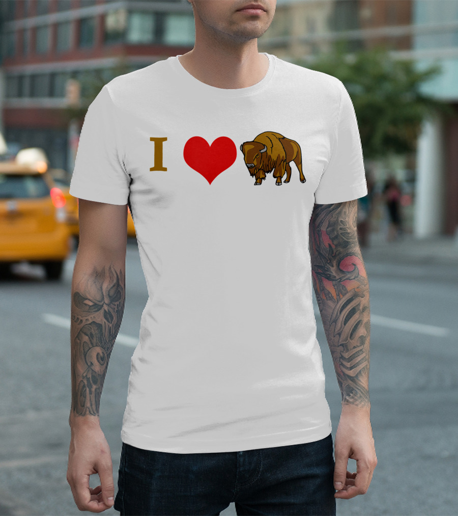 I Love Bison Buffalo Heart Symbol T-Shirt