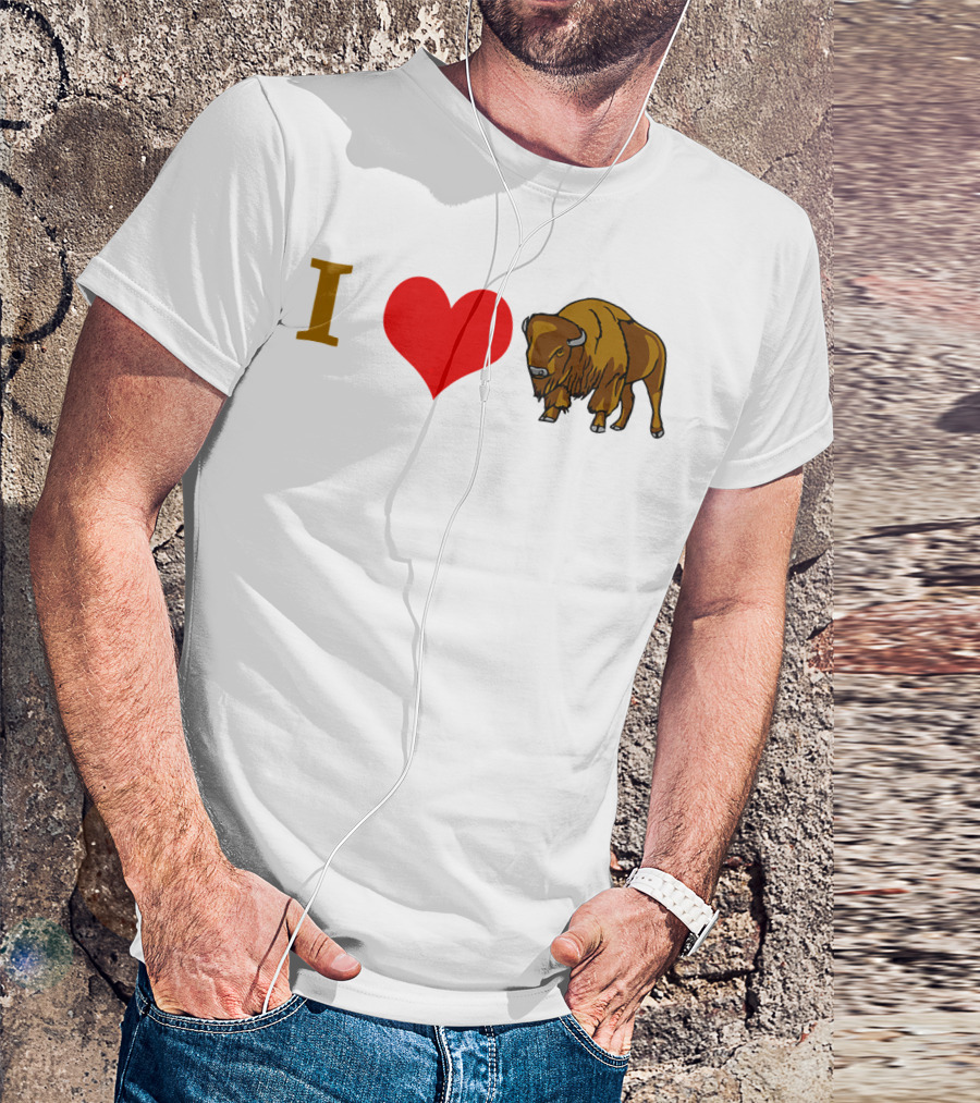 I Love Bison Buffalo Heart Symbol T-Shirt