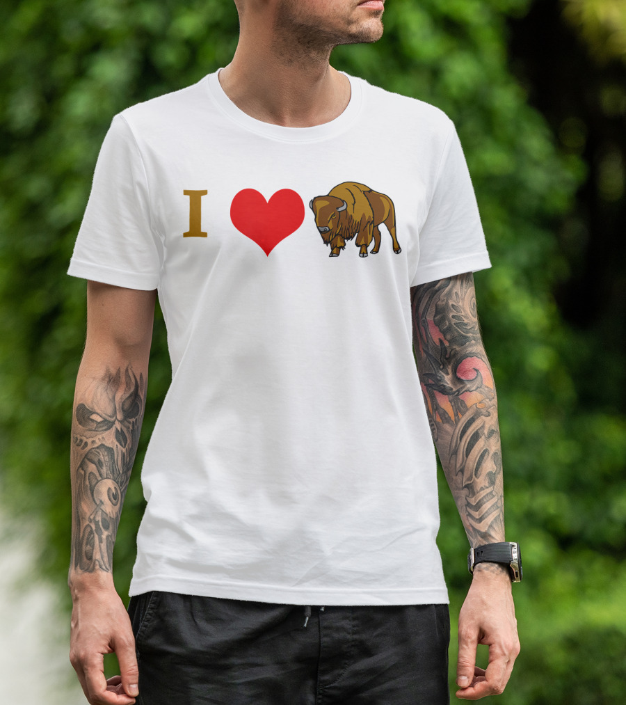I Love Bison Buffalo Heart Symbol T-Shirt