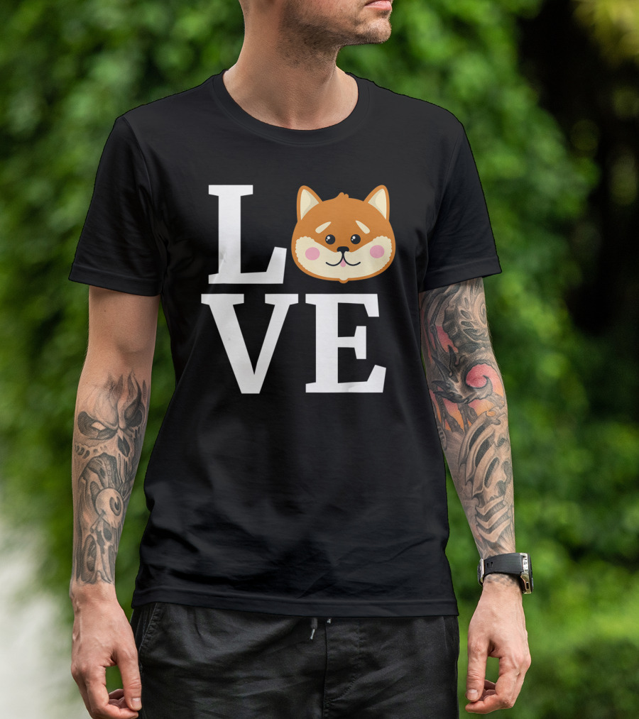 Love My Akita Dog Akita Dog Face T-Shirt
