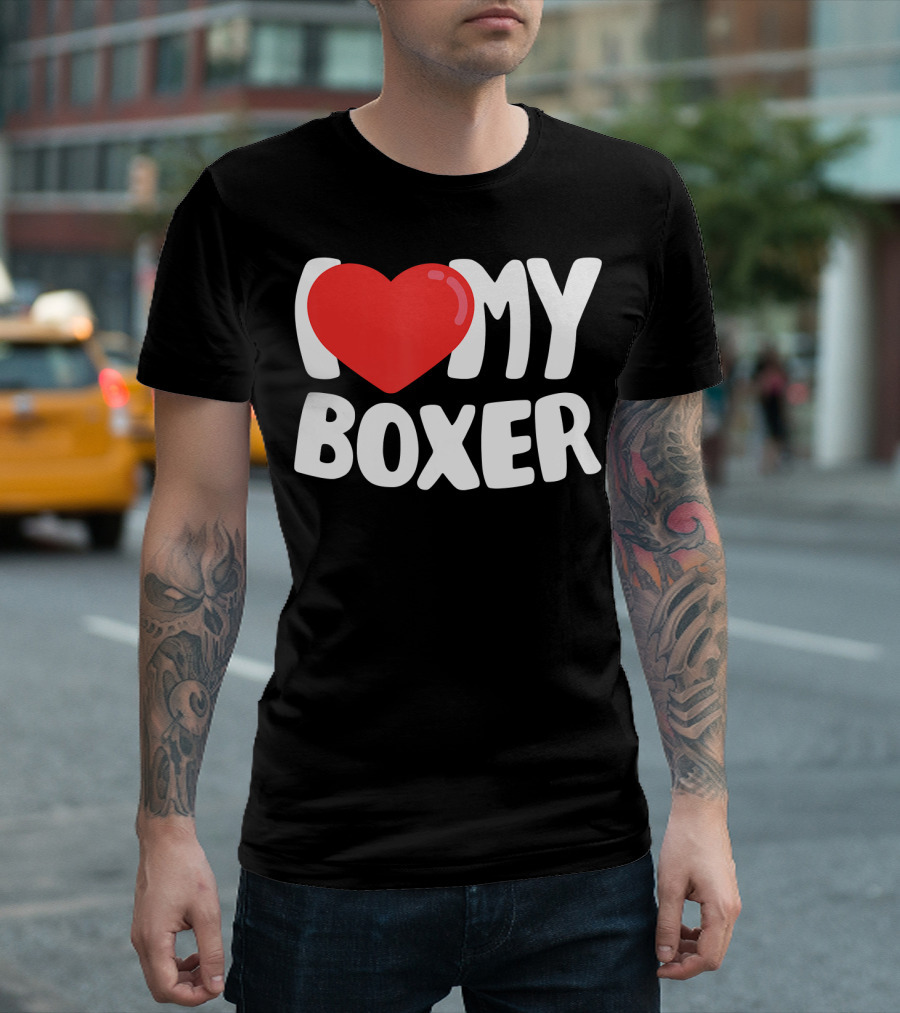 I Love My Boxer Heart Design for Dog Lovers T-Shirt