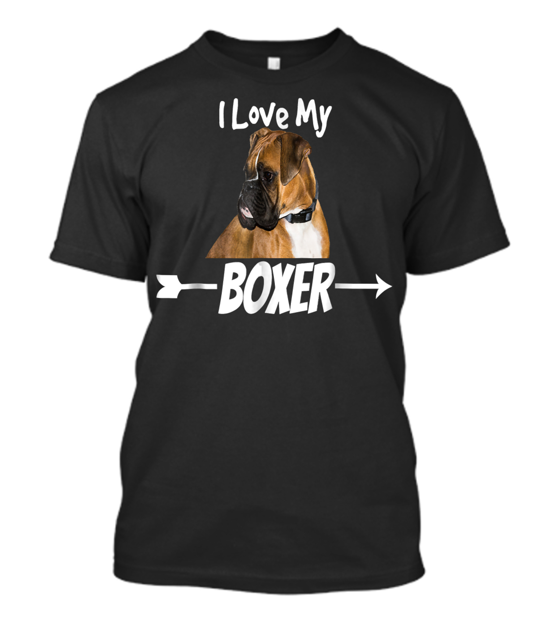 I Love My Boxer Dog With Arrow T-Shirt
