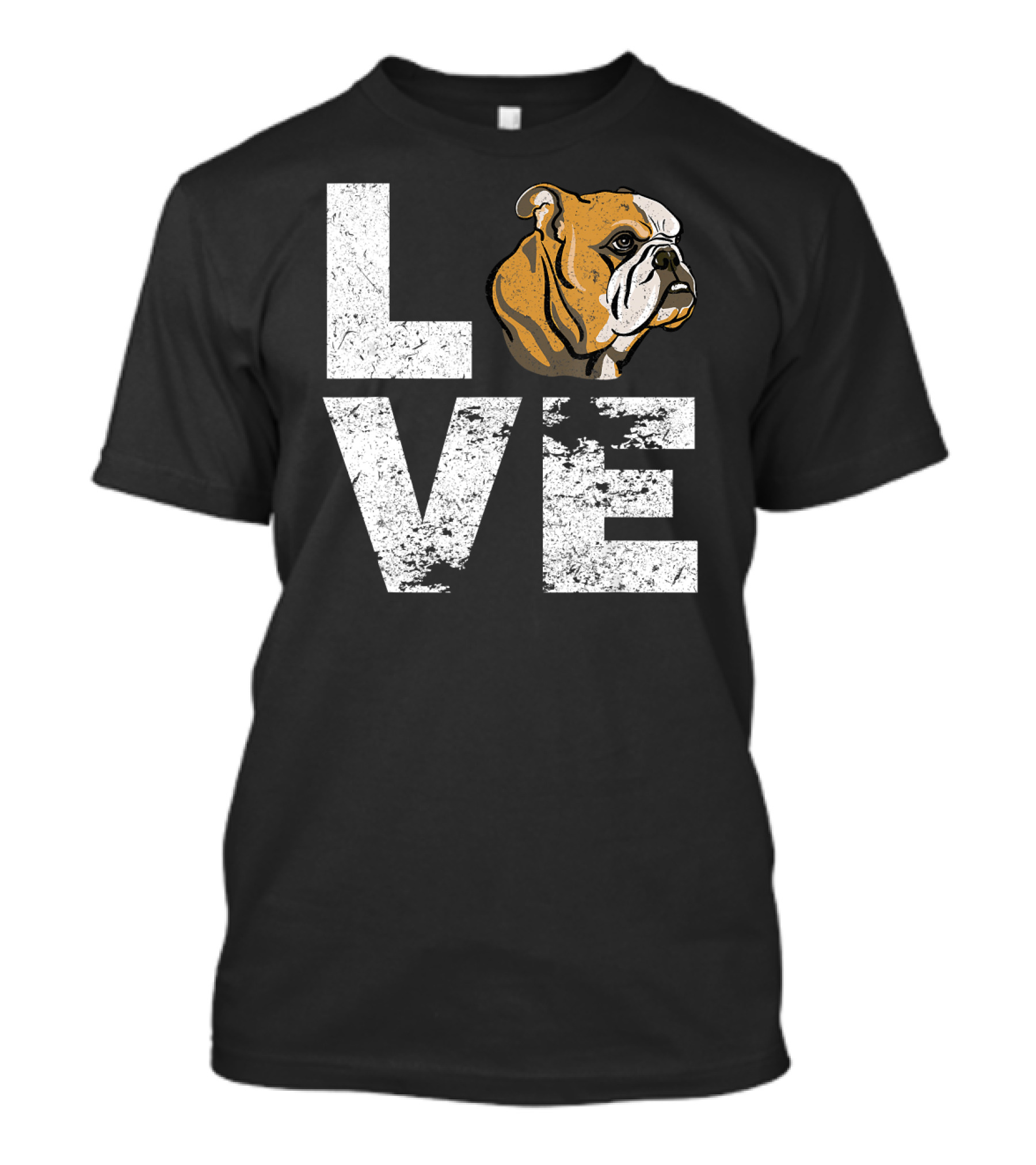 I Love My English Bulldog Dog Head Love Bulldog T-Shirt