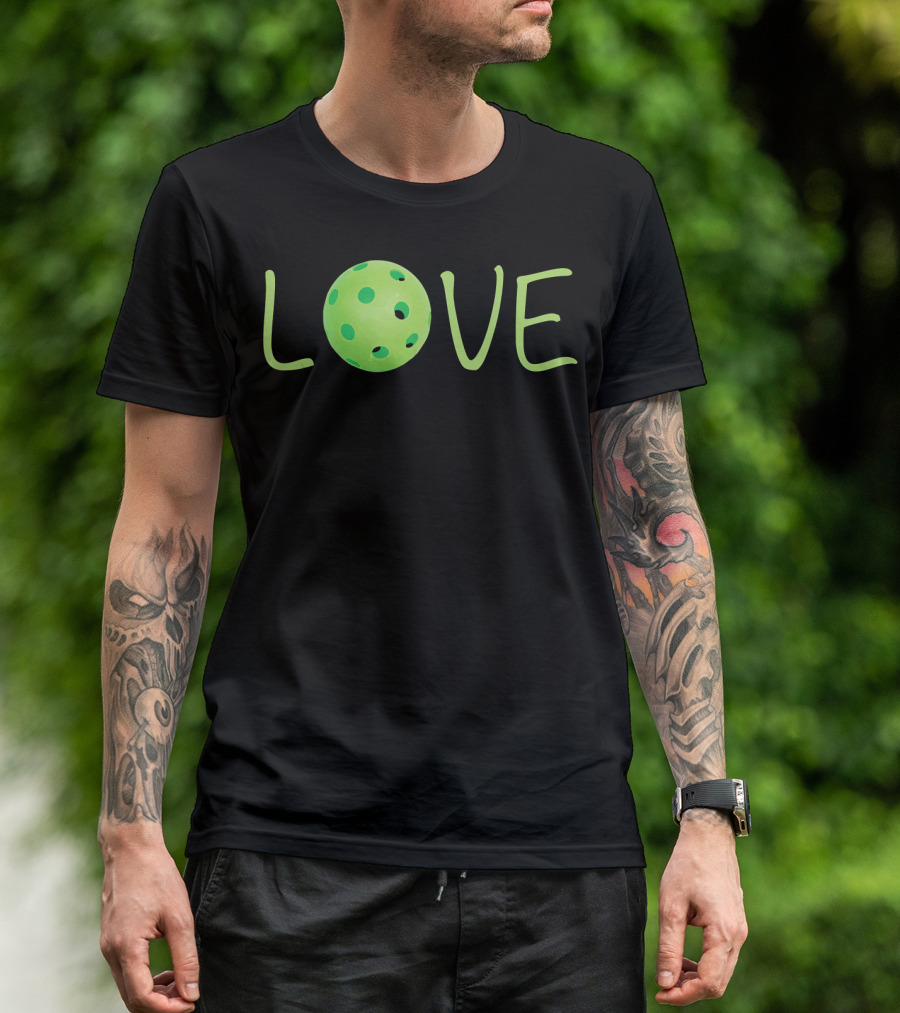 Love Pickleball I Heart Pic Green Ball T-Shirt