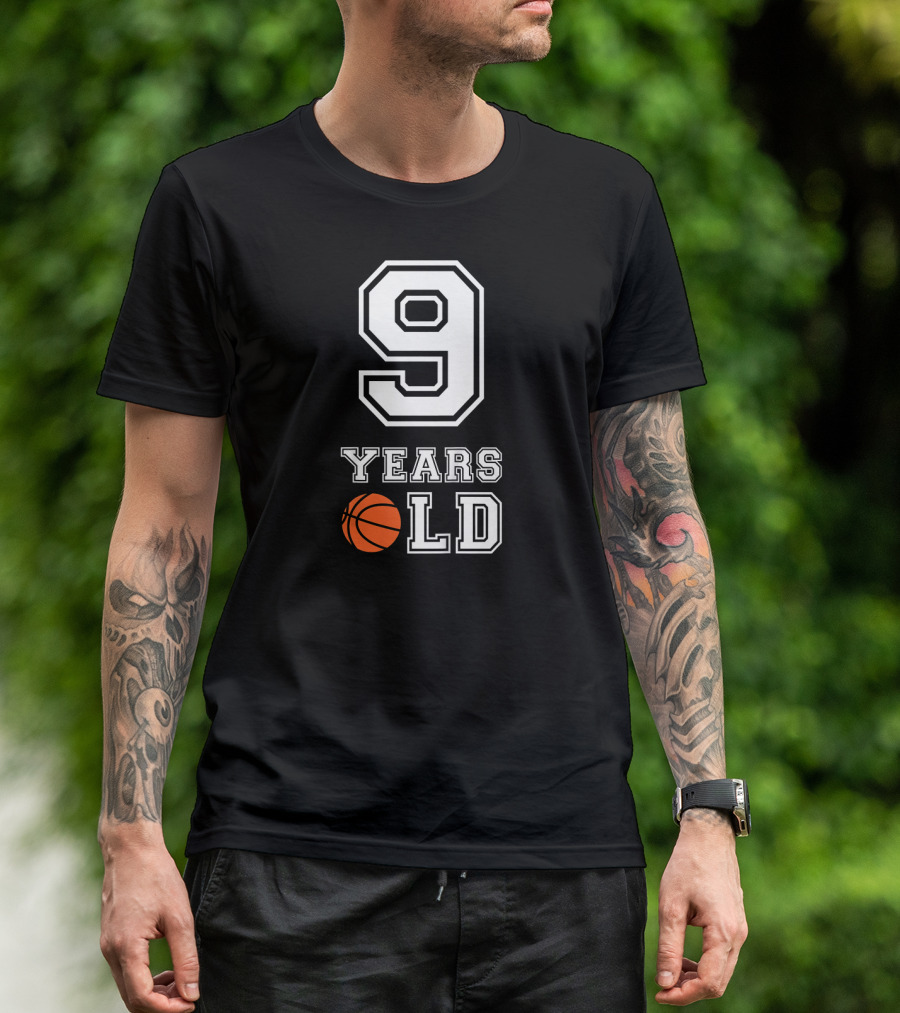 9 Years Old Basketball Birthday T-Shirt
