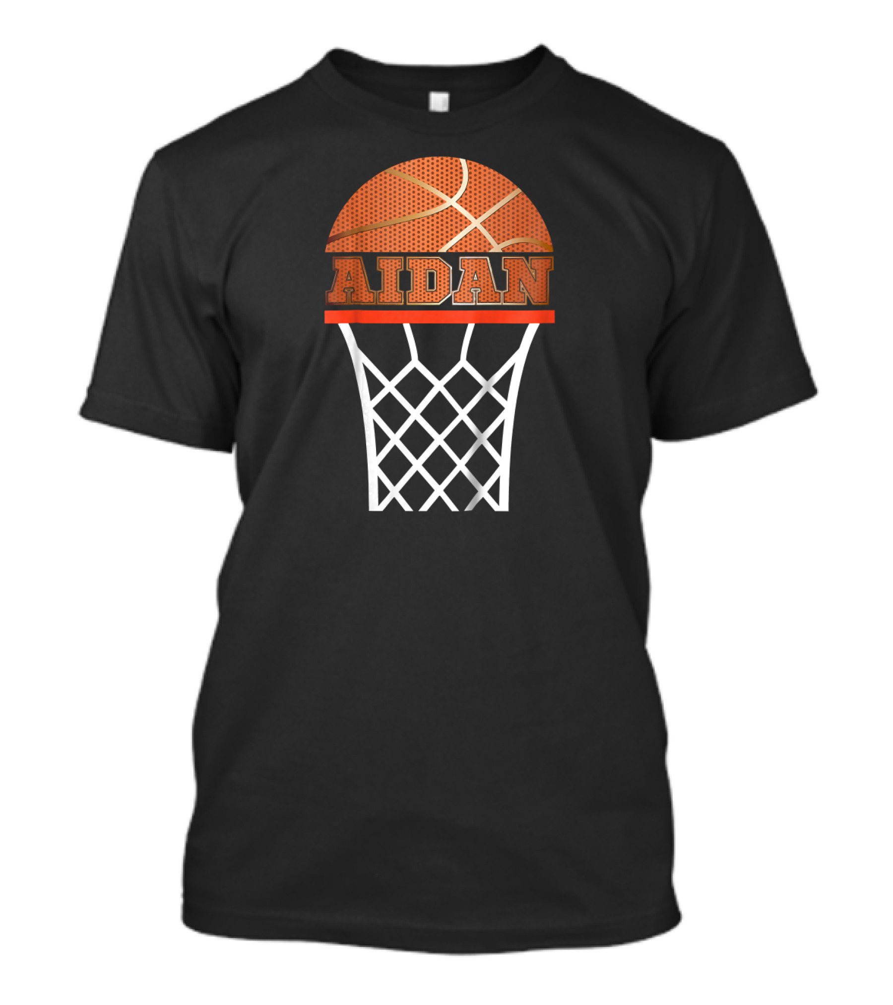 Aidan Custom Name Kids Basketball Netball T-Shirt