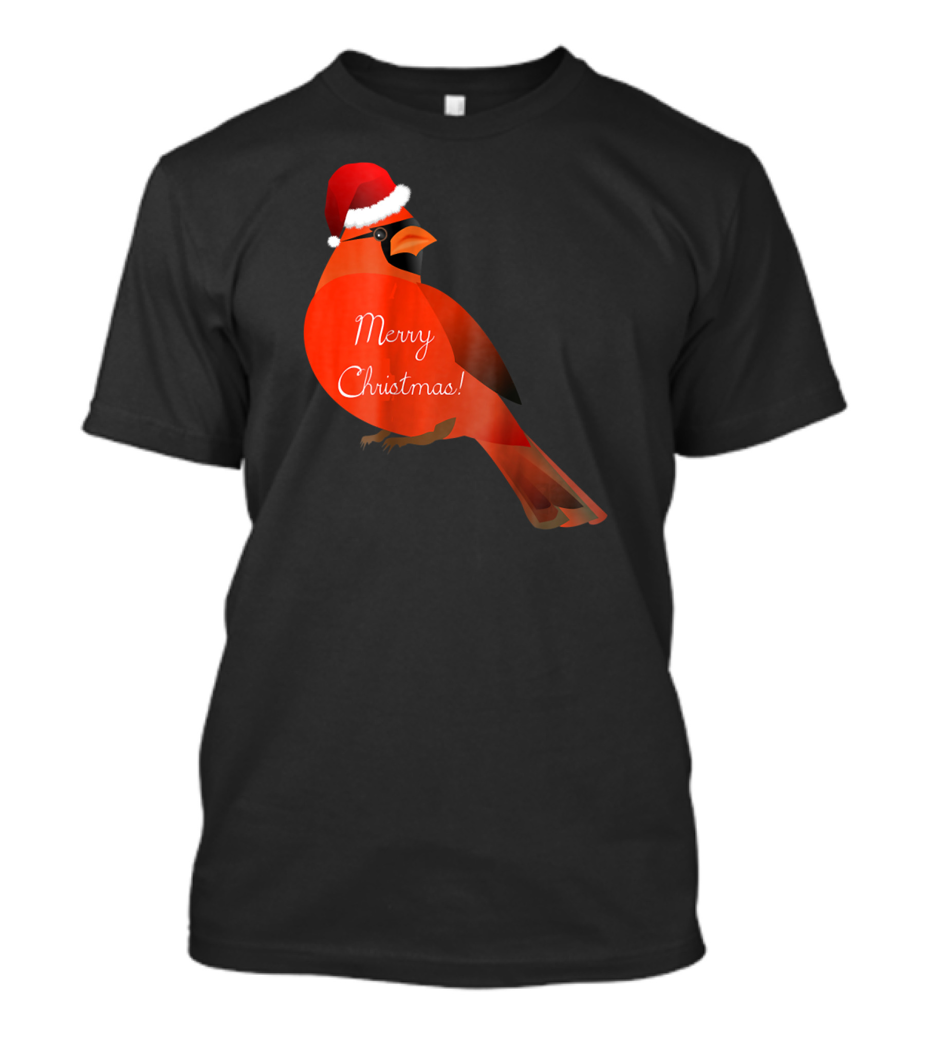 Merry Christmas Bird Northern Cardinal In Santa Hat T-Shirt