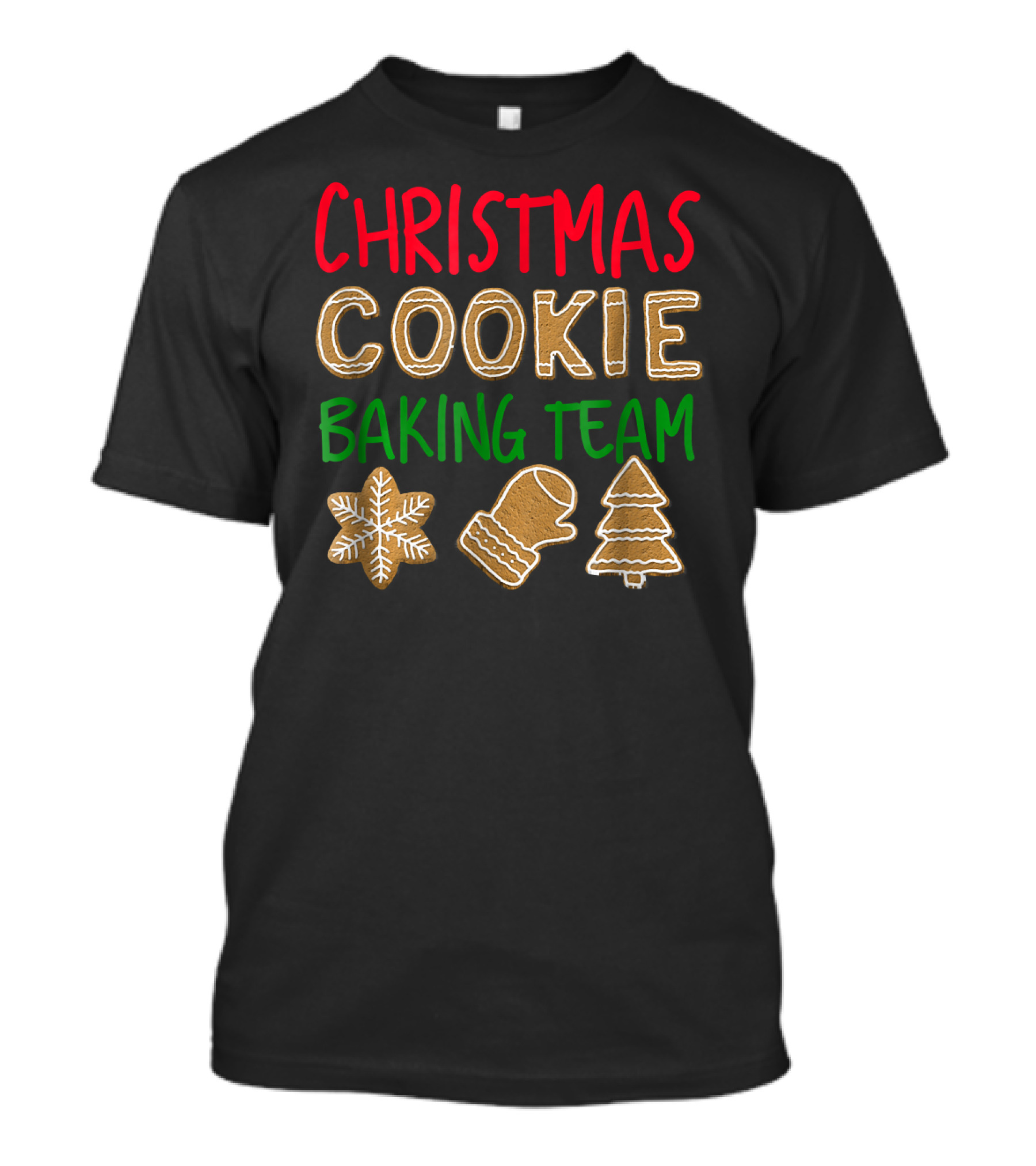 Christmas Cookie Baking Team Snowflake Mitten Tree T-Shirt