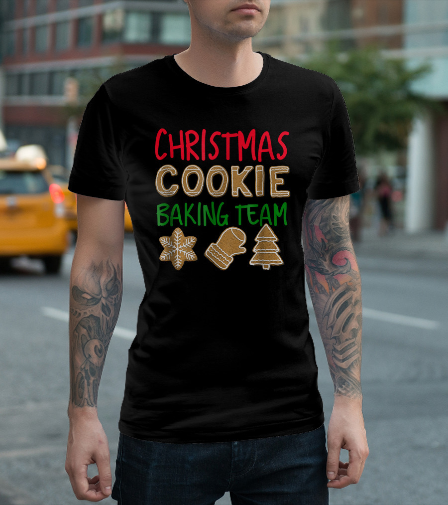 Christmas Cookie Baking Team Snowflake Mitten Tree T-Shirt