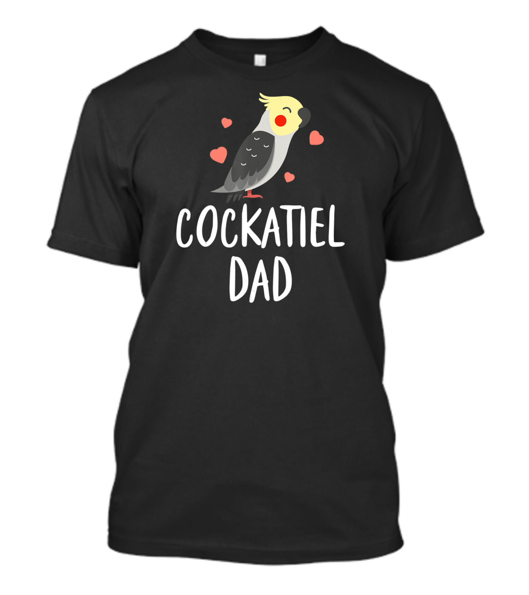 Cockatiel Dad Cute Funny Bird With Hearts T-Shirt