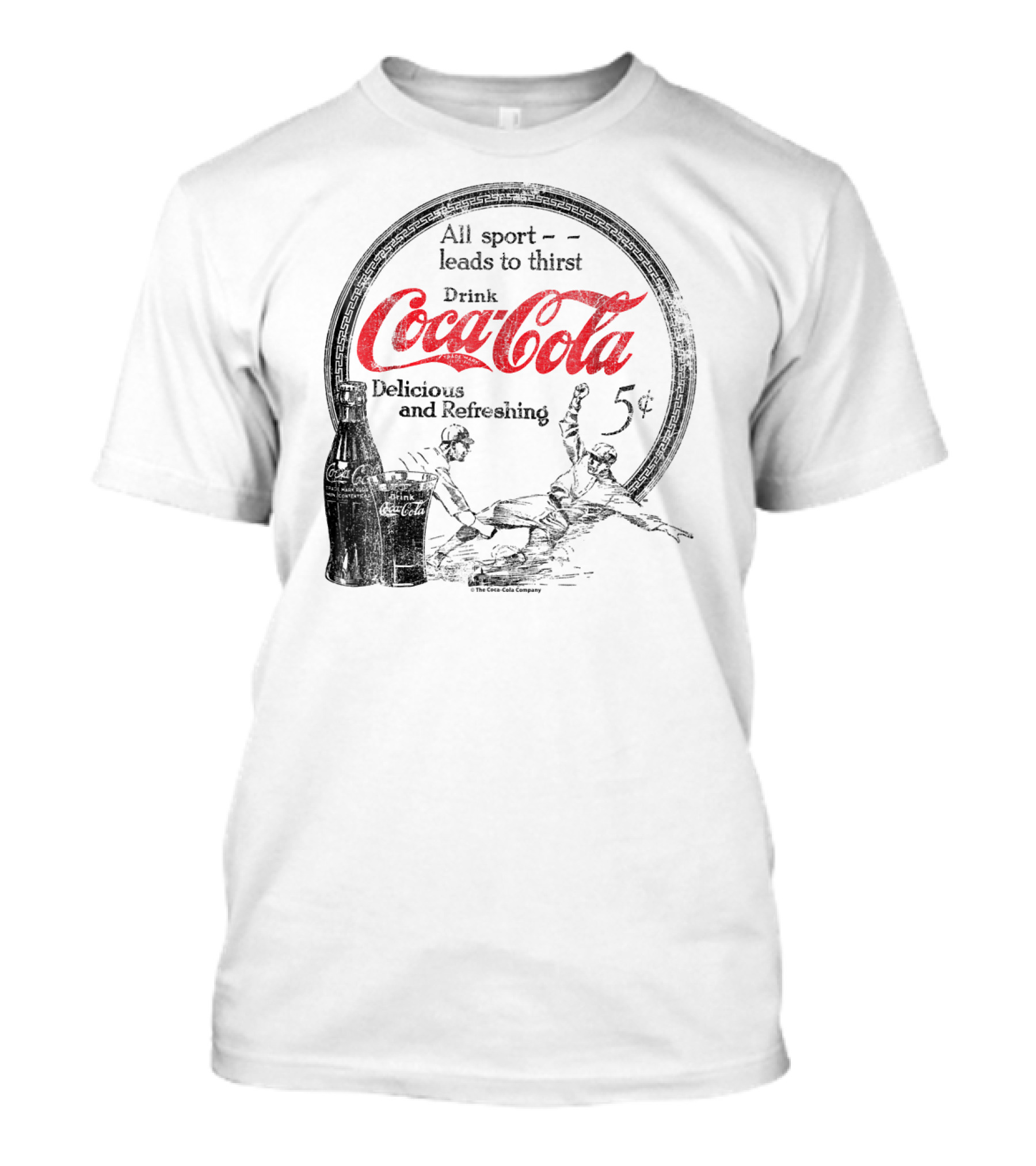 Coca Cola Vintage Baseball Ad Retro Sports T-Shirt
