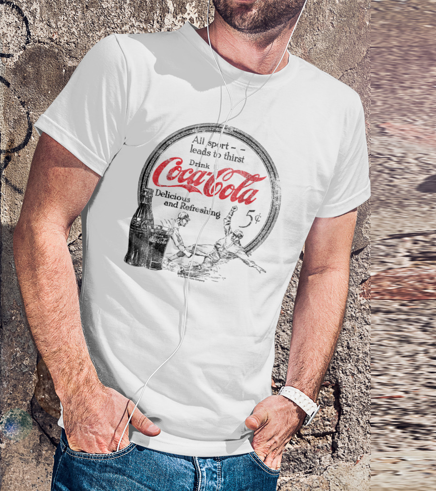 Coca Cola Vintage Baseball Ad Retro Sports T-Shirt