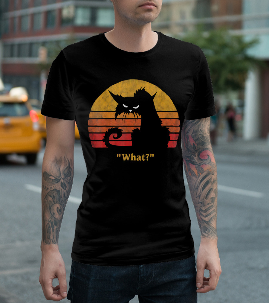 What Cat Silhouette Sunset T-Shirt