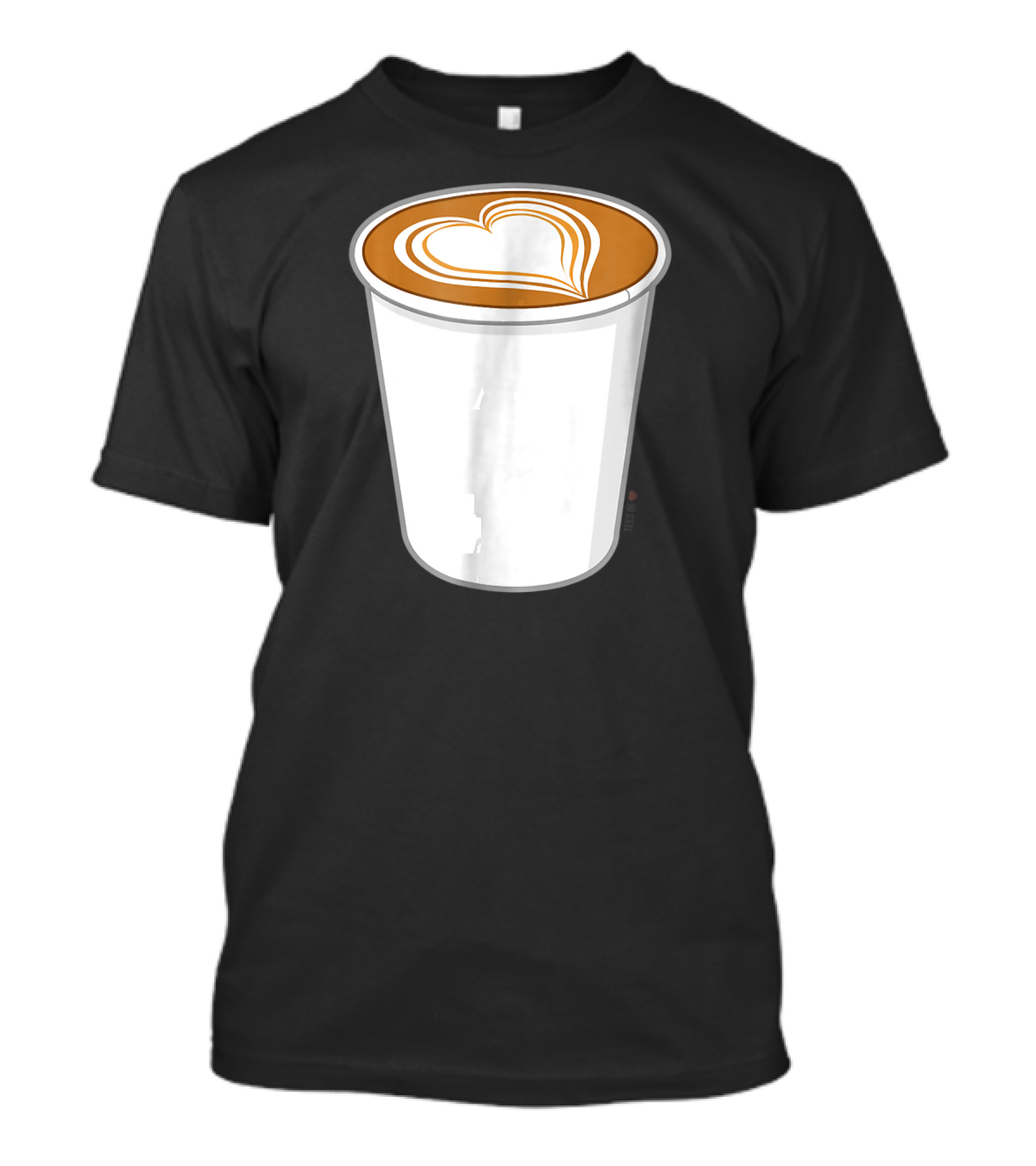 Heart Shape Latte Art Coffee Cup T-Shirt