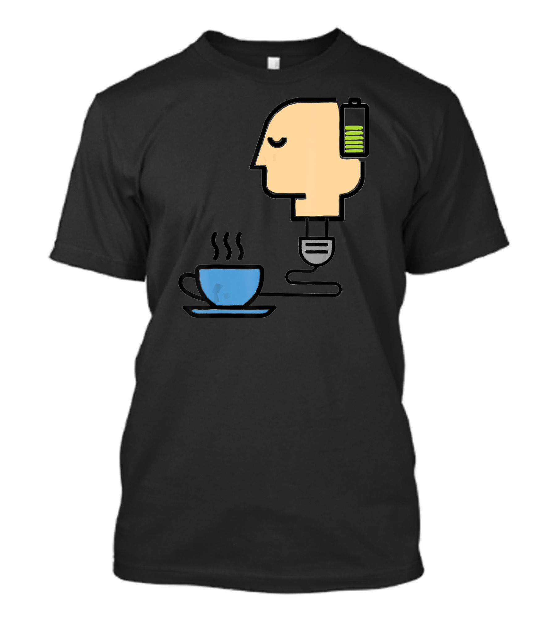 Funny Coffee Lover's Boost With Battery Head And Cup T-Shirt