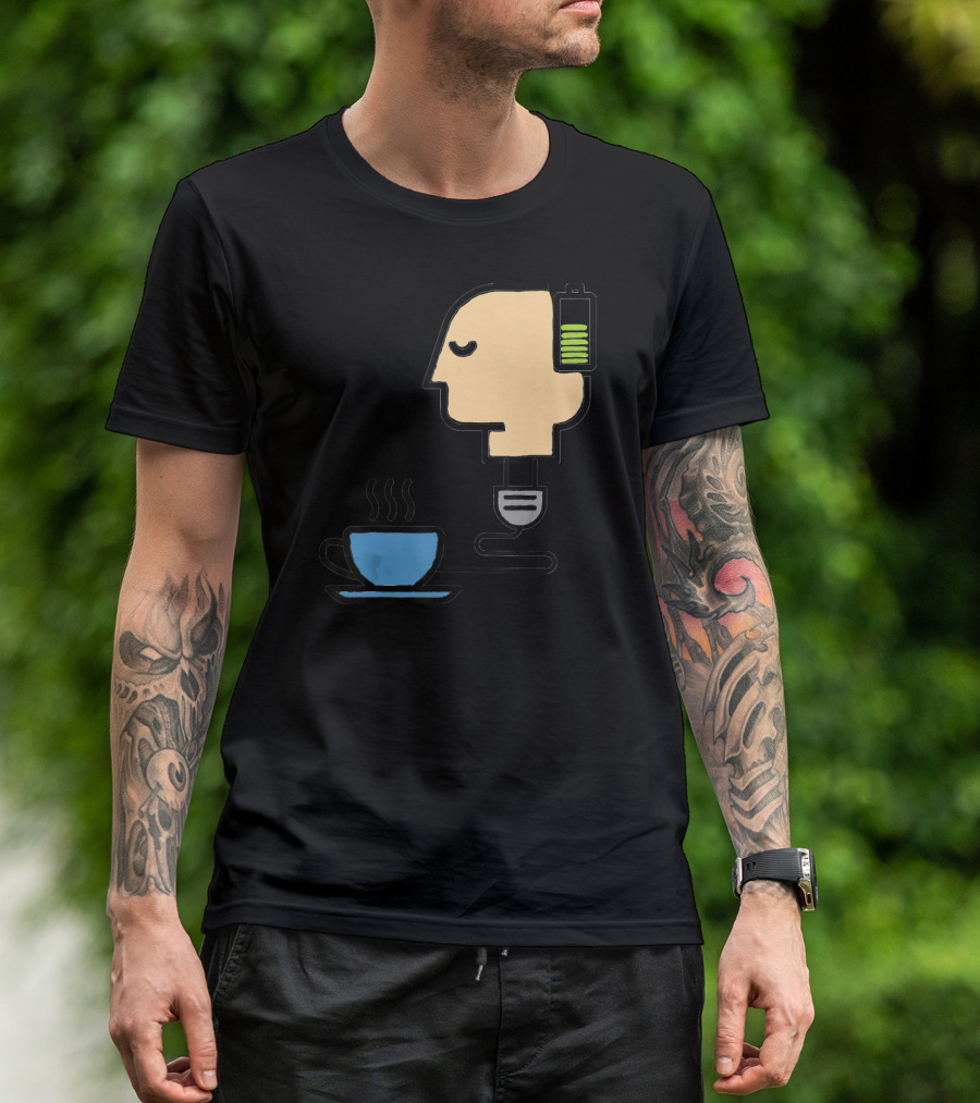 Funny Coffee Lover's Boost With Battery Head And Cup T-Shirt