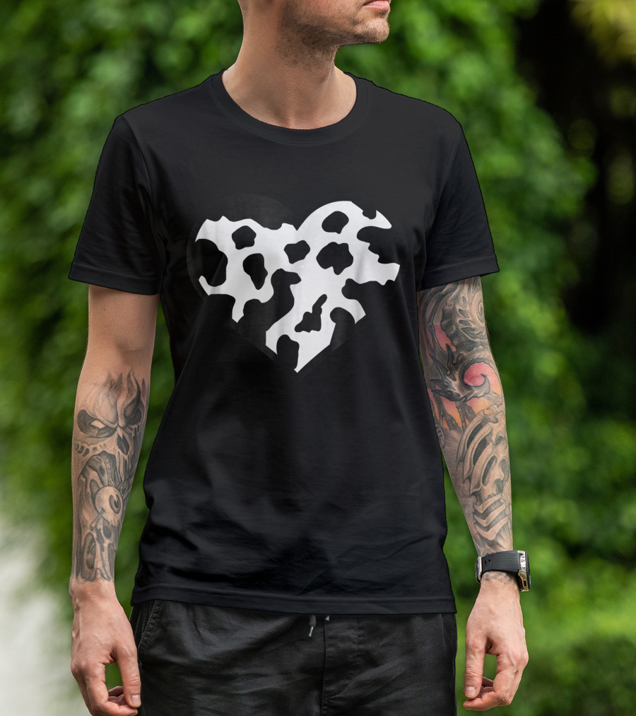 Cow Print Heart T-Shirt