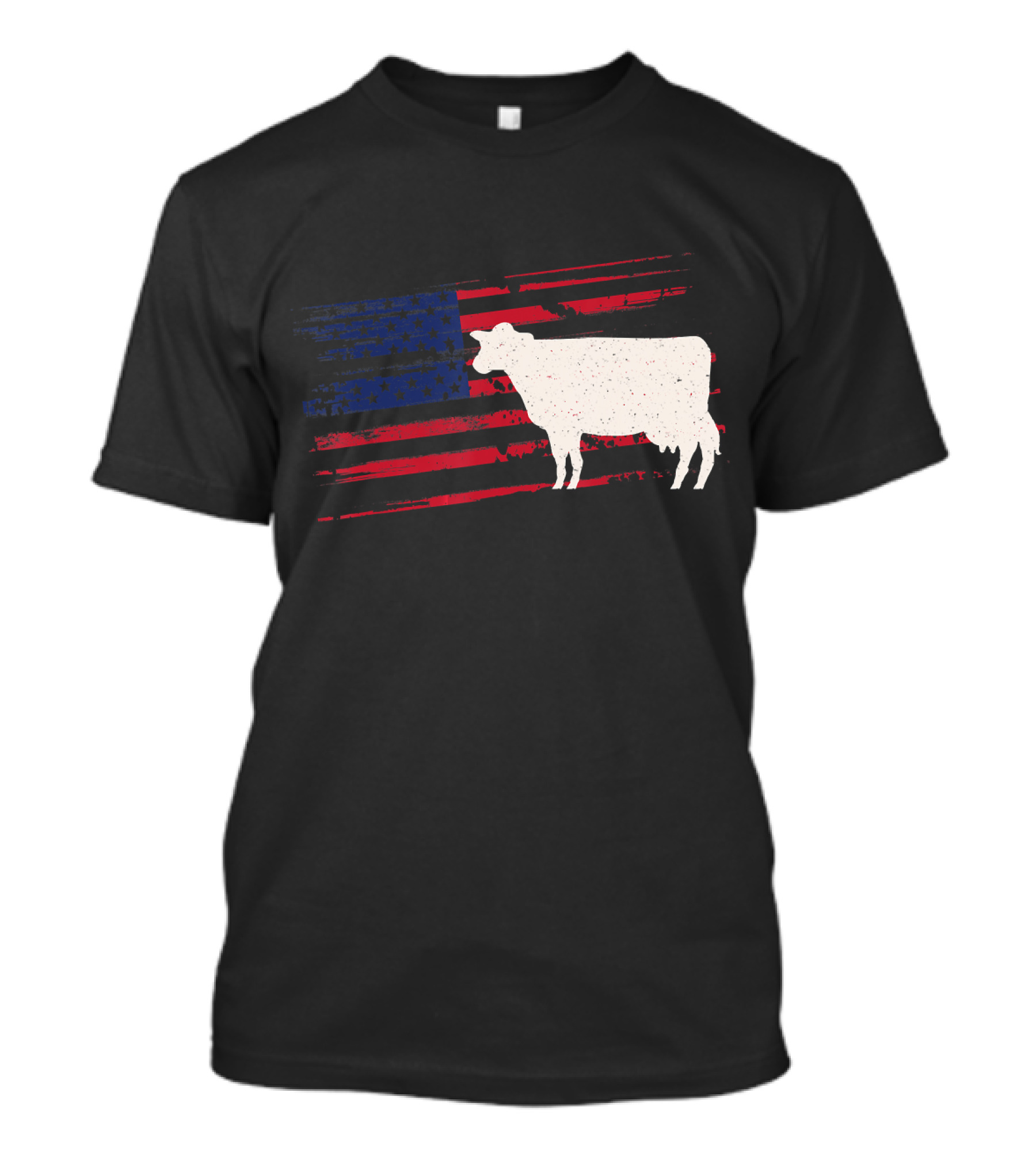 Cow US American Flag Heifer 4th Of July T-Shirt