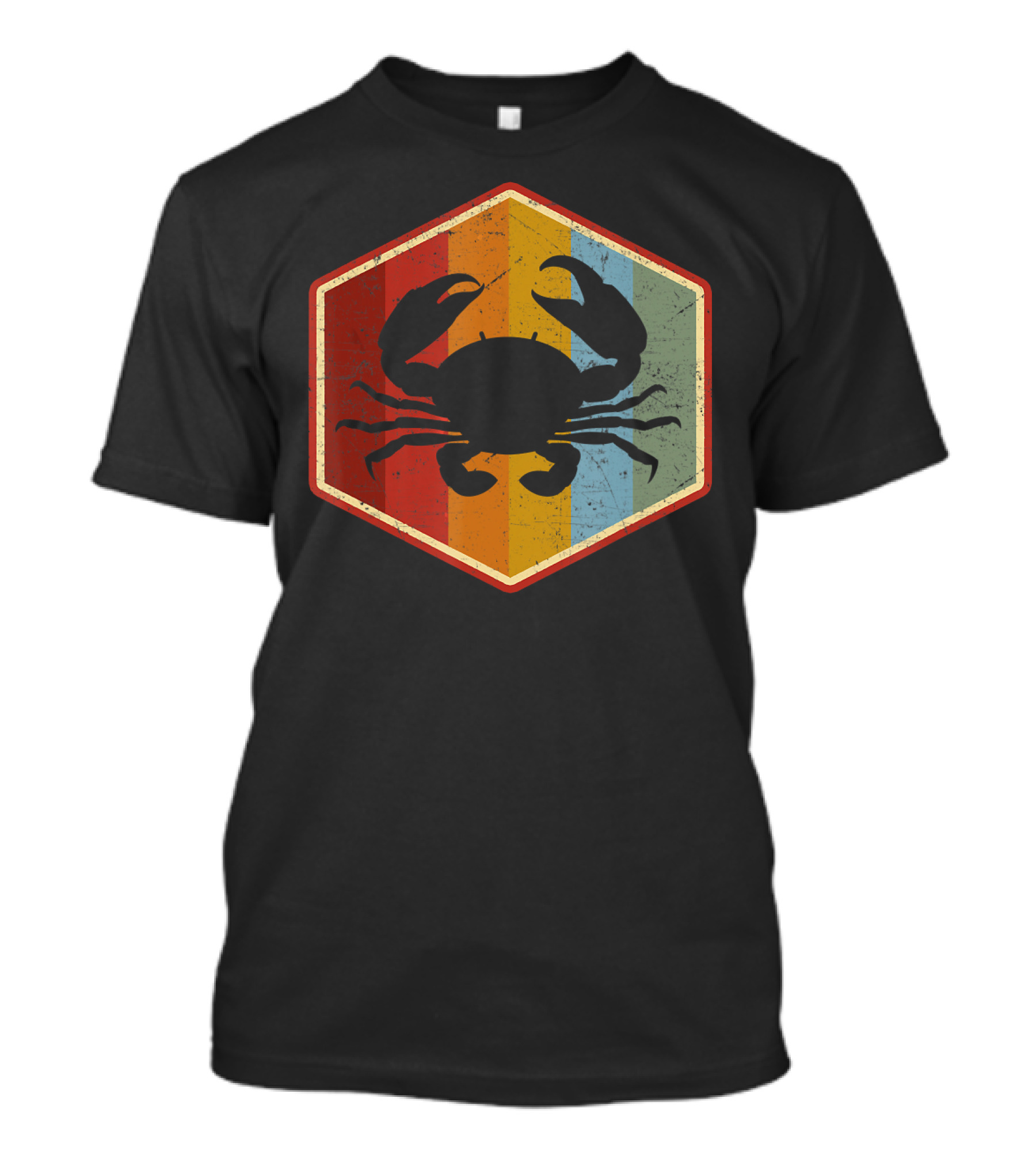 Vintage Crab Retro Hexagonal T-Shirt