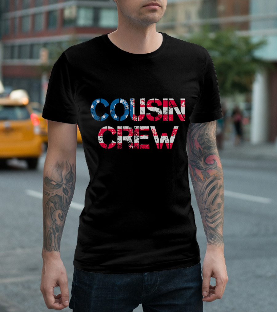 Cousin Crew Matching Fourth of July Stars and Stripes Patriotic T-Shirt