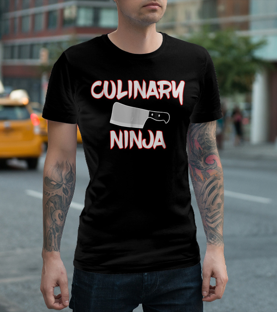 Culinary Ninja Cleaver Chef Cooking Food T-Shirt