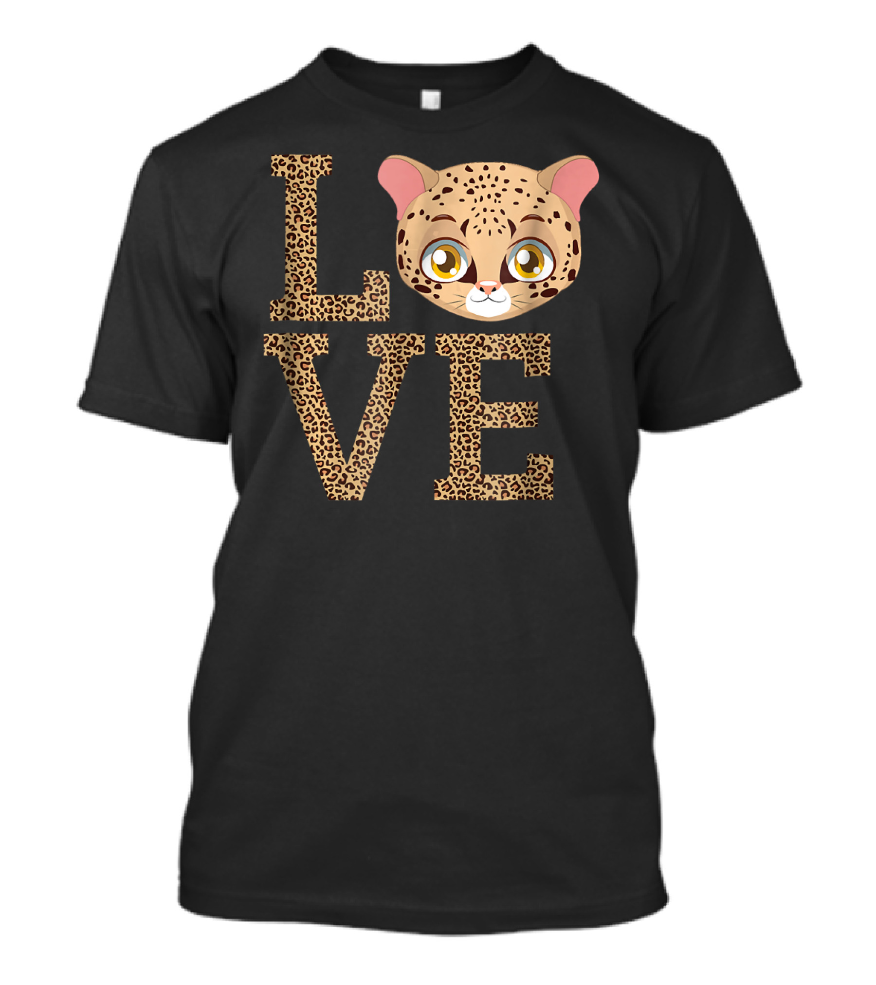 Love Cute Cat Tees Cheetah Face Born Wild T-Shirt