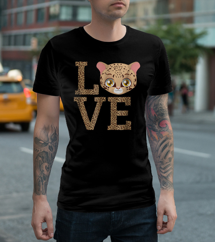 Love Cute Cat Tees Cheetah Face Born Wild T-Shirt