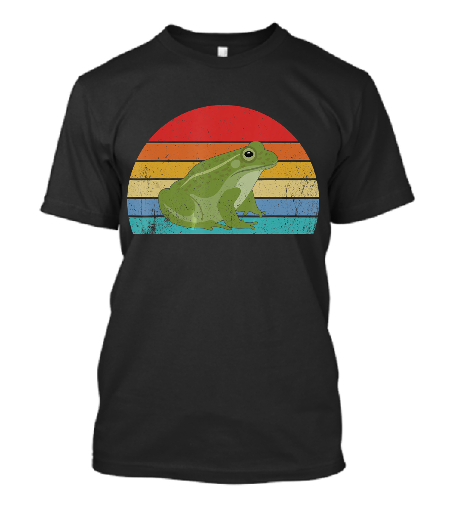 Vintage Rainbow Frog Animal Retro T-Shirt