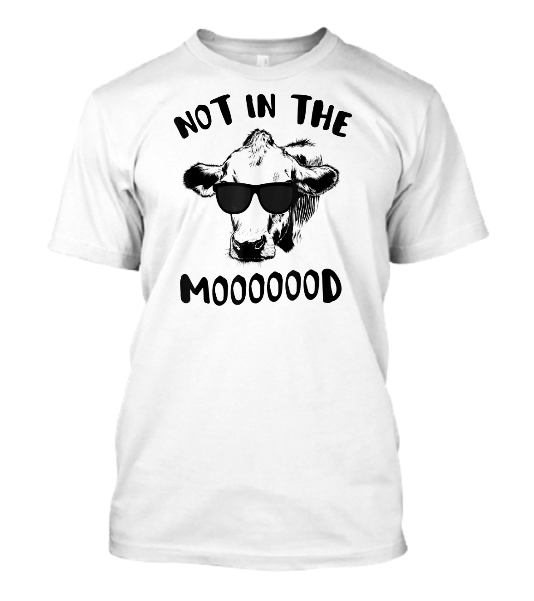 Not In The Mooood Funny Cow With Sunglasses T-Shirt