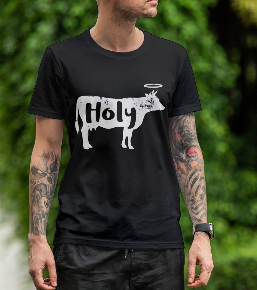 Holy Cow Funny Farm Animal With Halo T-Shirt