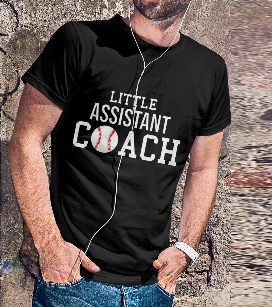 LITTLE ASSISTANT COACH Baseball Themed Kids T-Shirt