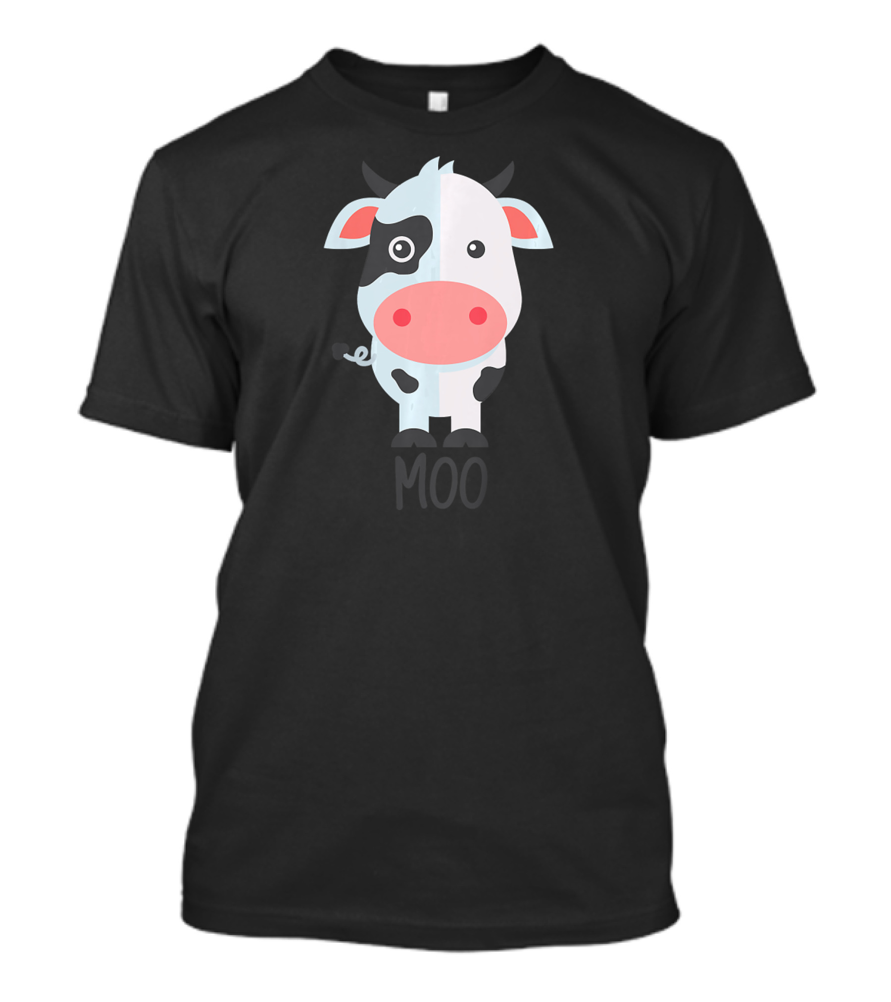 Kids Cute Moo Adorable Cow Cartoon T-Shirt