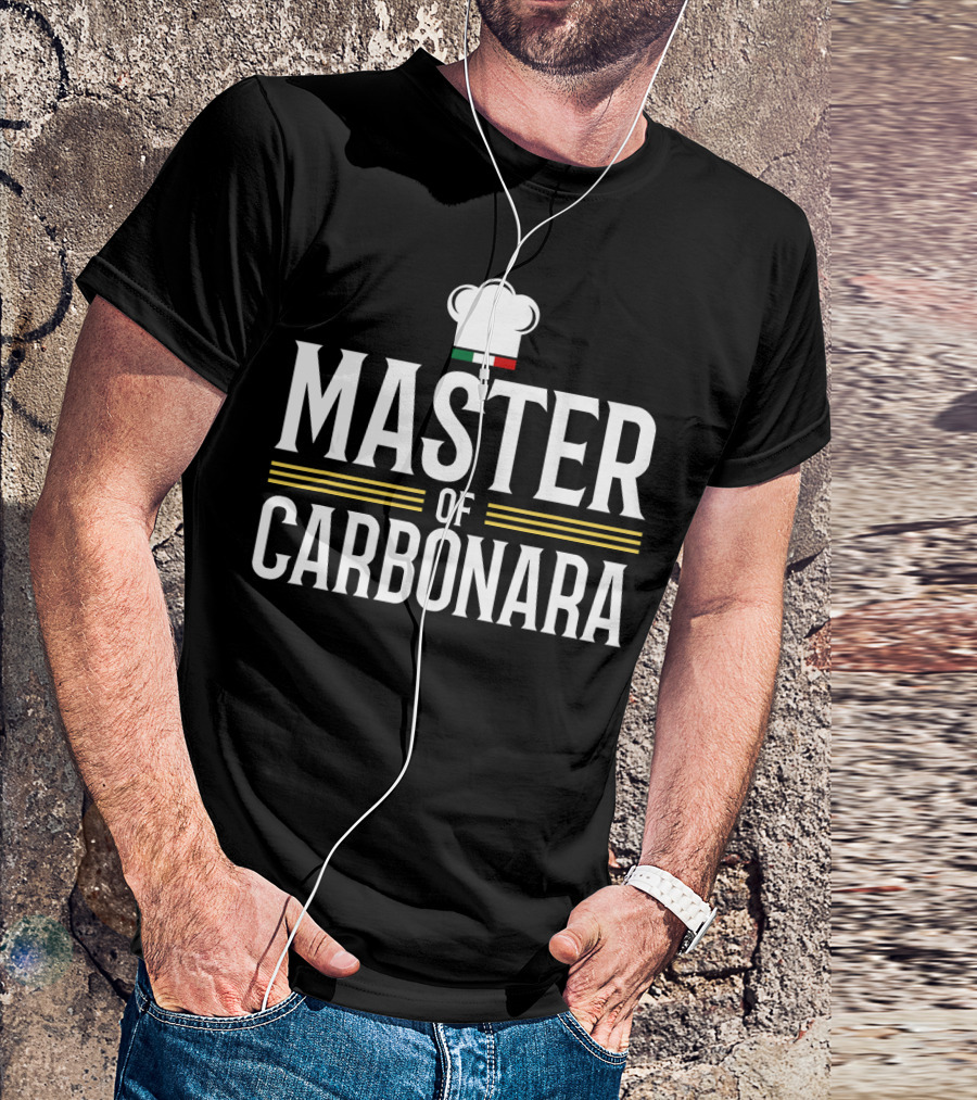Master Of Carbonara Chef Hat Italian Cooking T-Shirt