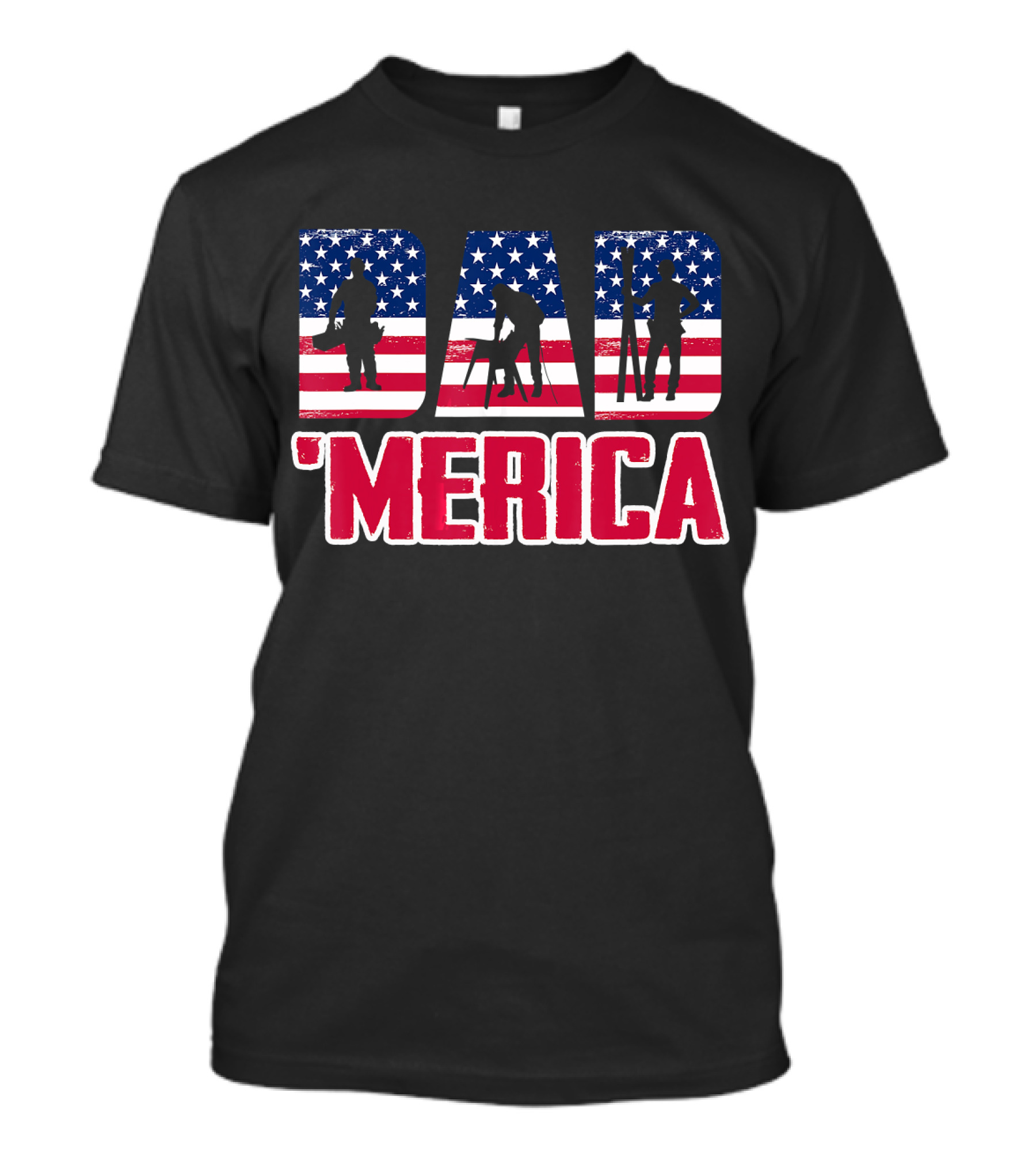 Dad 'Merica American Flag Carpenter T-Shirt