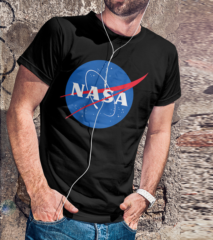 NASA Logo Blue Red Women's Men's Mini Pocket T-Shirt