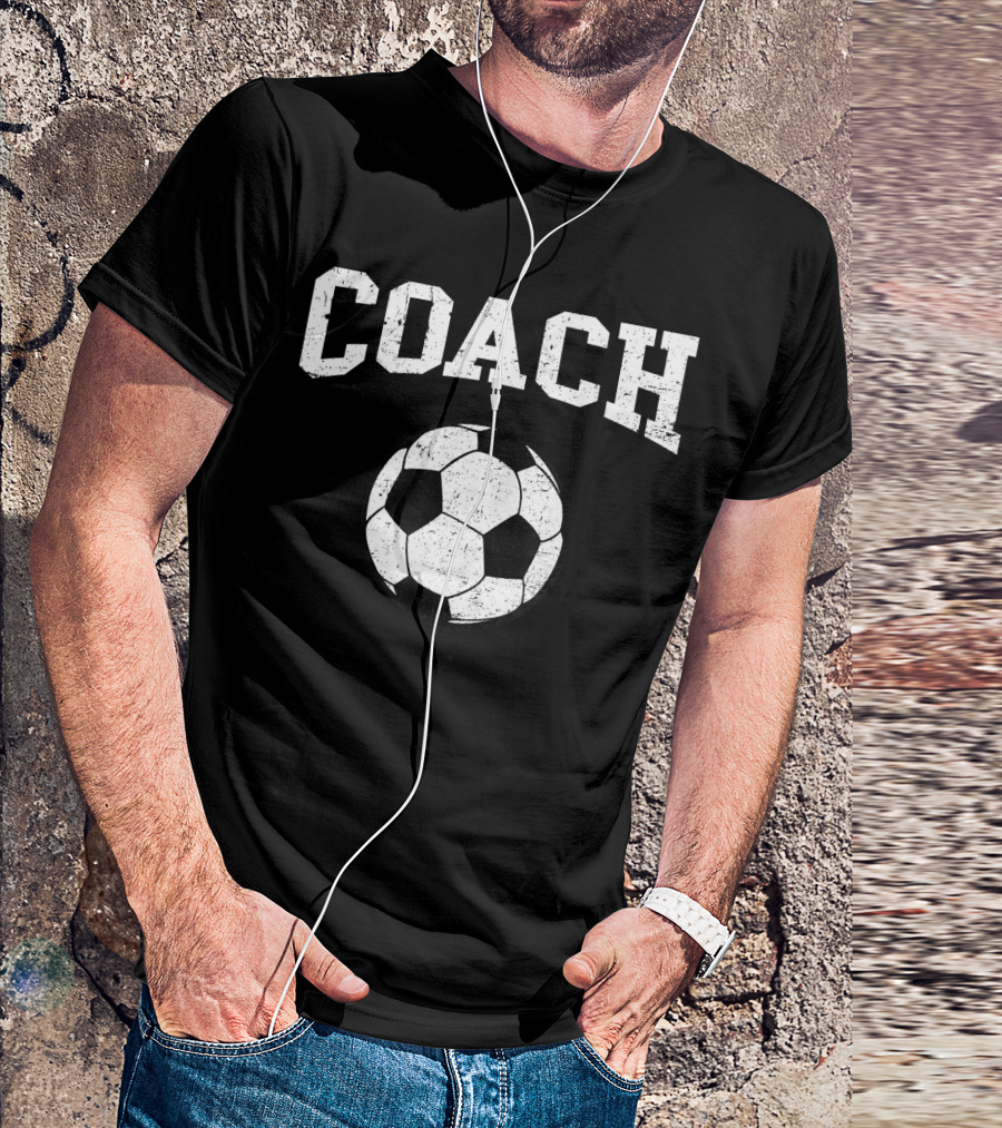 COACH Soccer Ball Bold Sports Coaching T-Shirt
