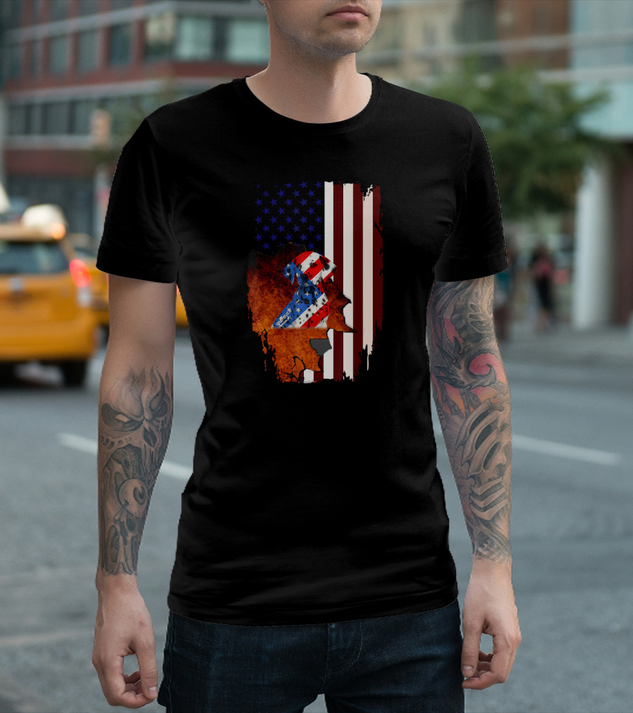 Dalmatian USA Flag 4th of July Patriotic Veterans Dog T-Shirt