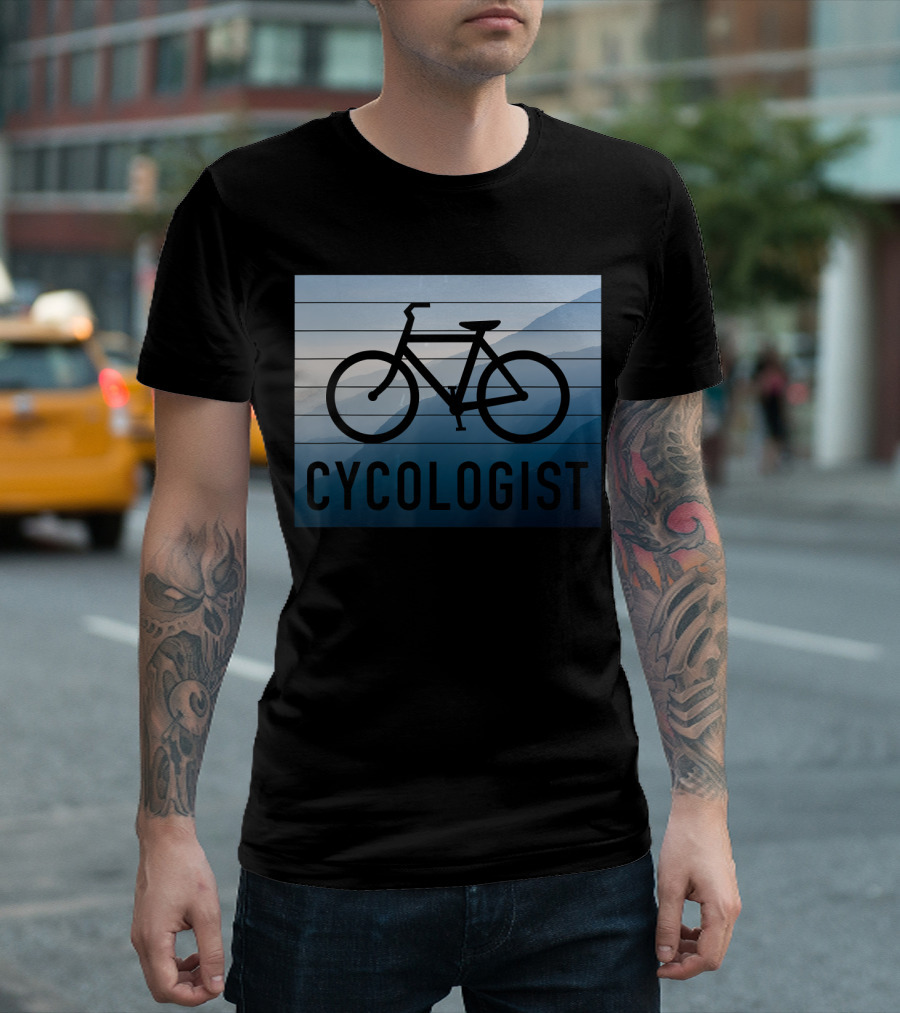 Cycologist Cycling Bike Enthusiast in Nature Scenery T-Shirt