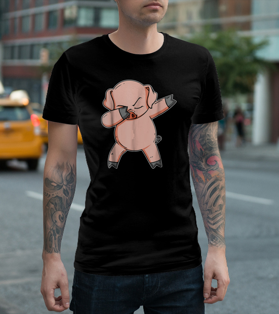 Dabbing Pig Funny Farm Animal Dance Pose T-Shirt