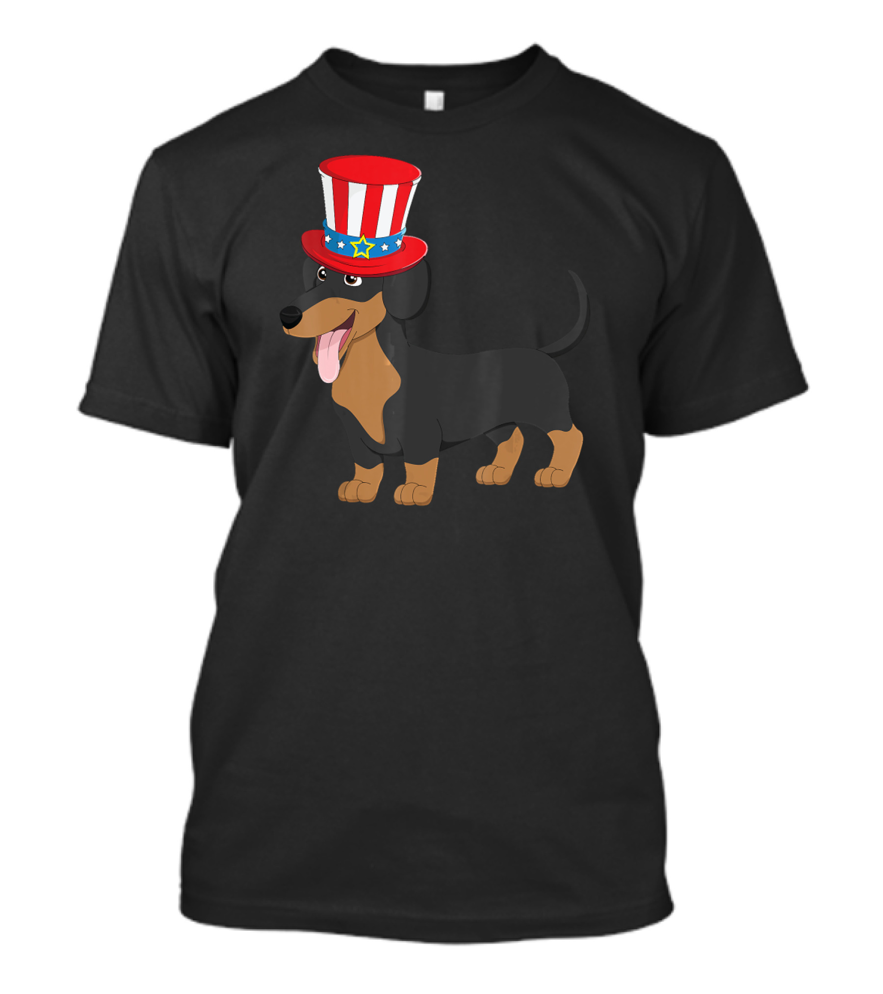 Dachshund 4th Of July Kids Patriotic Dog With Uncle Sam Hat T-Shirt